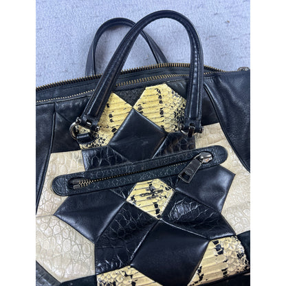 Vintage COACH Canyon Quilt Primrose Patchwork Satchel Exotic Embossed Leather