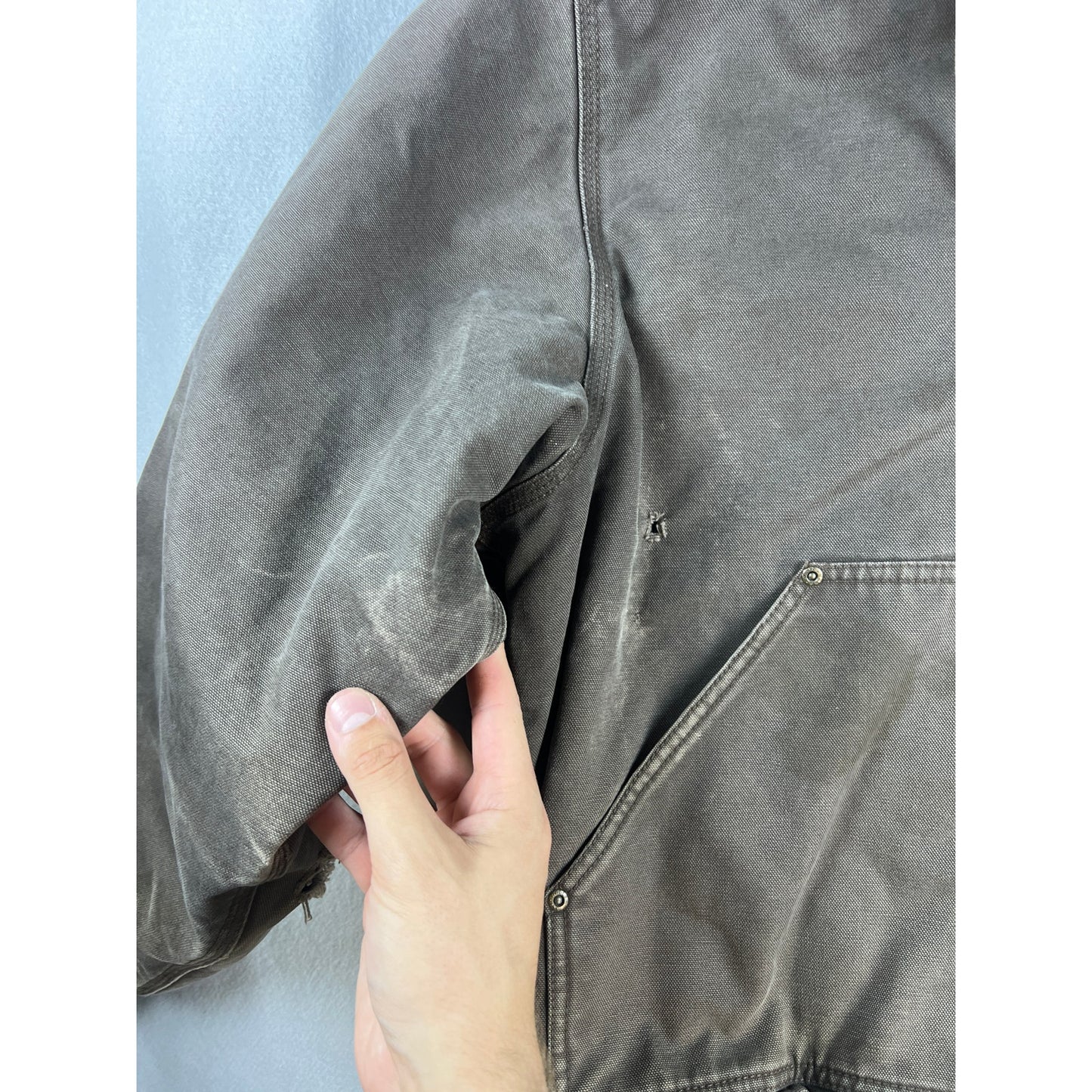 Walls Blizzard Pruf Jacket Mens XL Brown Hooded Canvas Fleece Lined Workwear