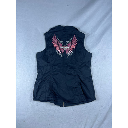 Harley-Davidson Embroidered Wings Biker Shirt Womens - L