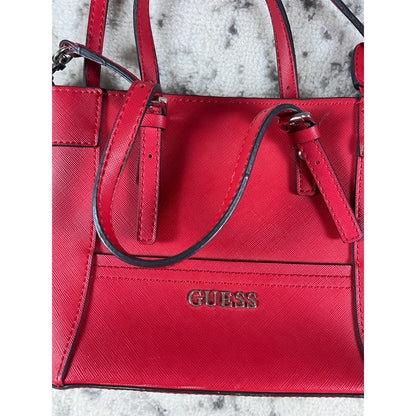 Vintage Red GUESS Tote Bag With Sliver Charms