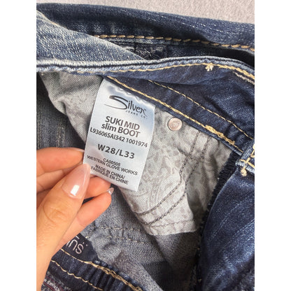 Silver Suki Mid Slim Bootcut Jeans Womens - 28x33
