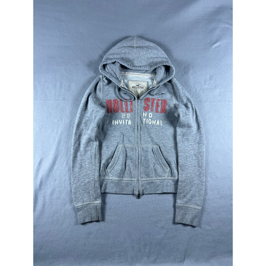 Vintage Y2k Grey Hollister Hoodie - L