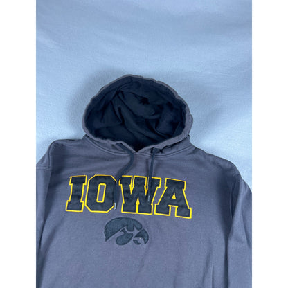 Vintage Gray Iowa Script Hoodie - XL