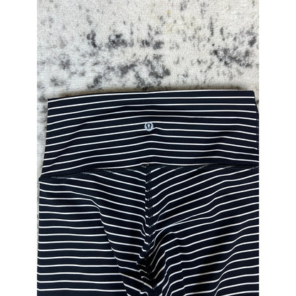 Lululemon Pants Womens Black White Striped High Rise - 6