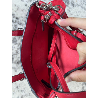 Vintage Red GUESS Tote Bag With Sliver Charms
