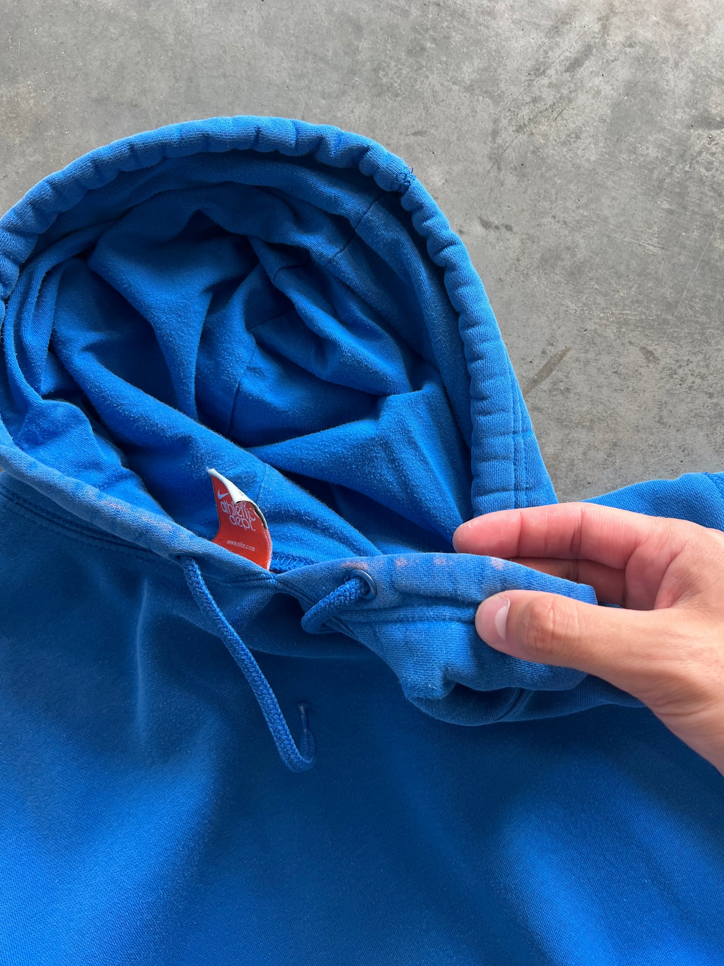 Vintage Royal Blue Nike Swoosh Hoodie - L