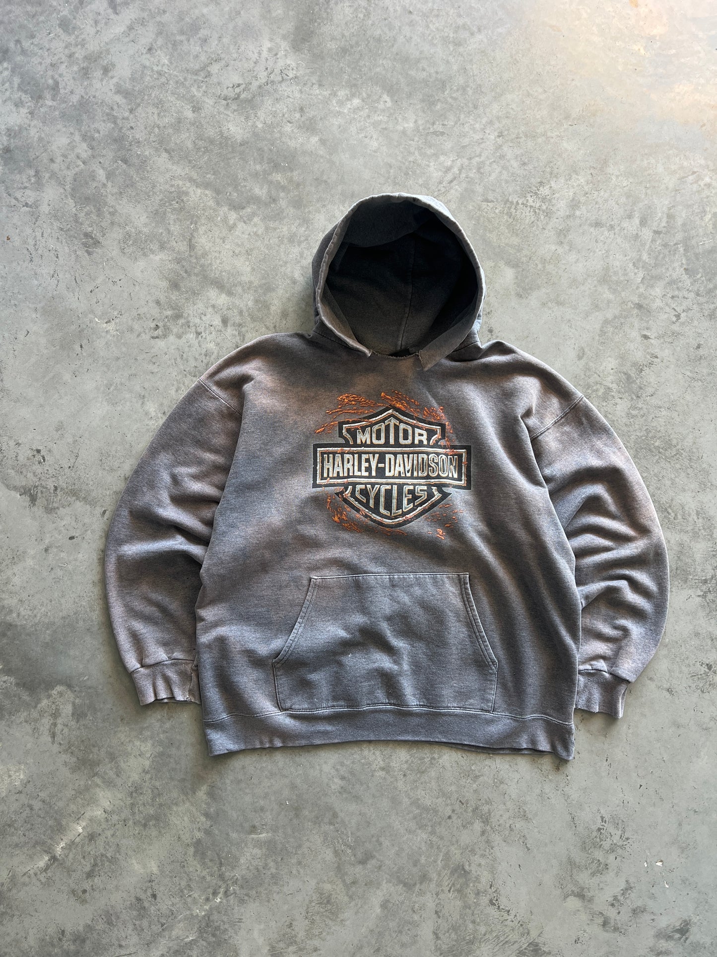 Vintage Sun-Faded Harley Davidson Hoodie - L