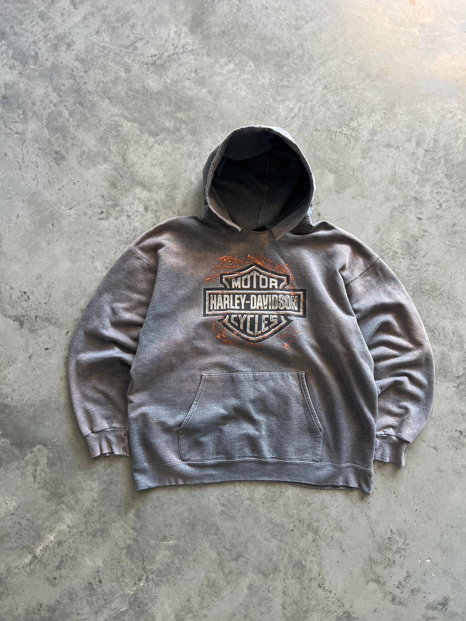 Vintage Sun-Faded Harley Davidson Hoodie - L