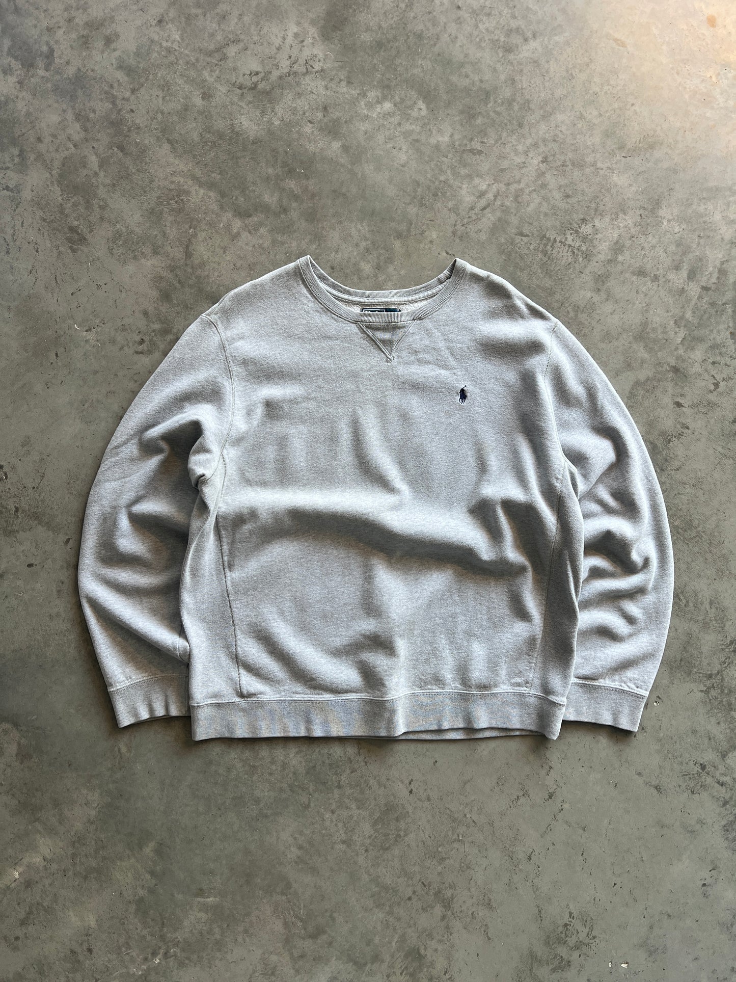 Vintage Heather Grey Polo Crew - L