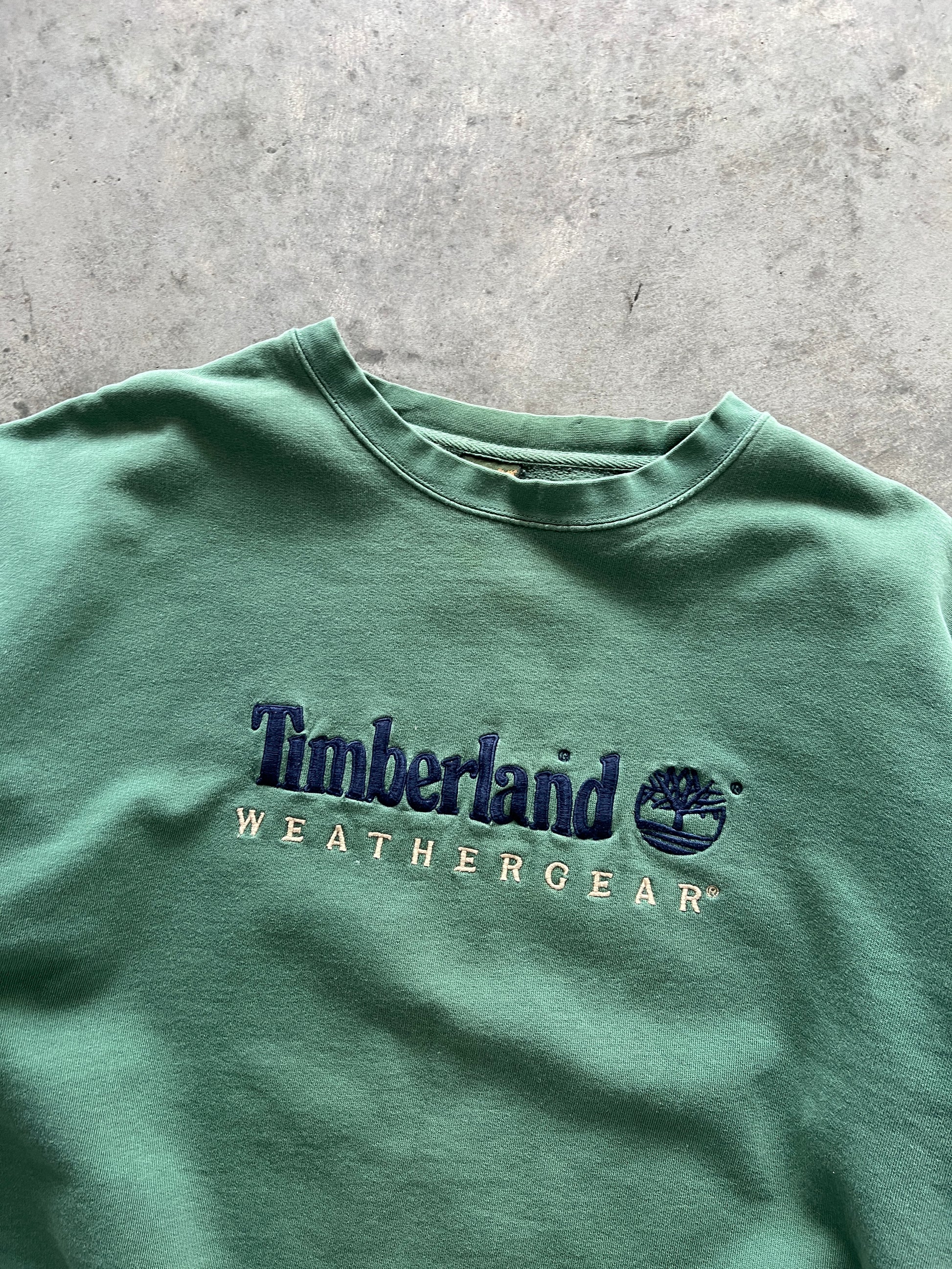 Vintage Green Timberland Crew- XL