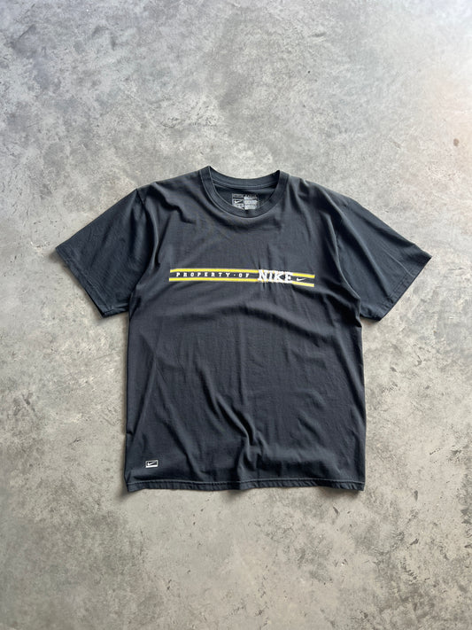 Vintage Black Nike Spellout Shirt - L