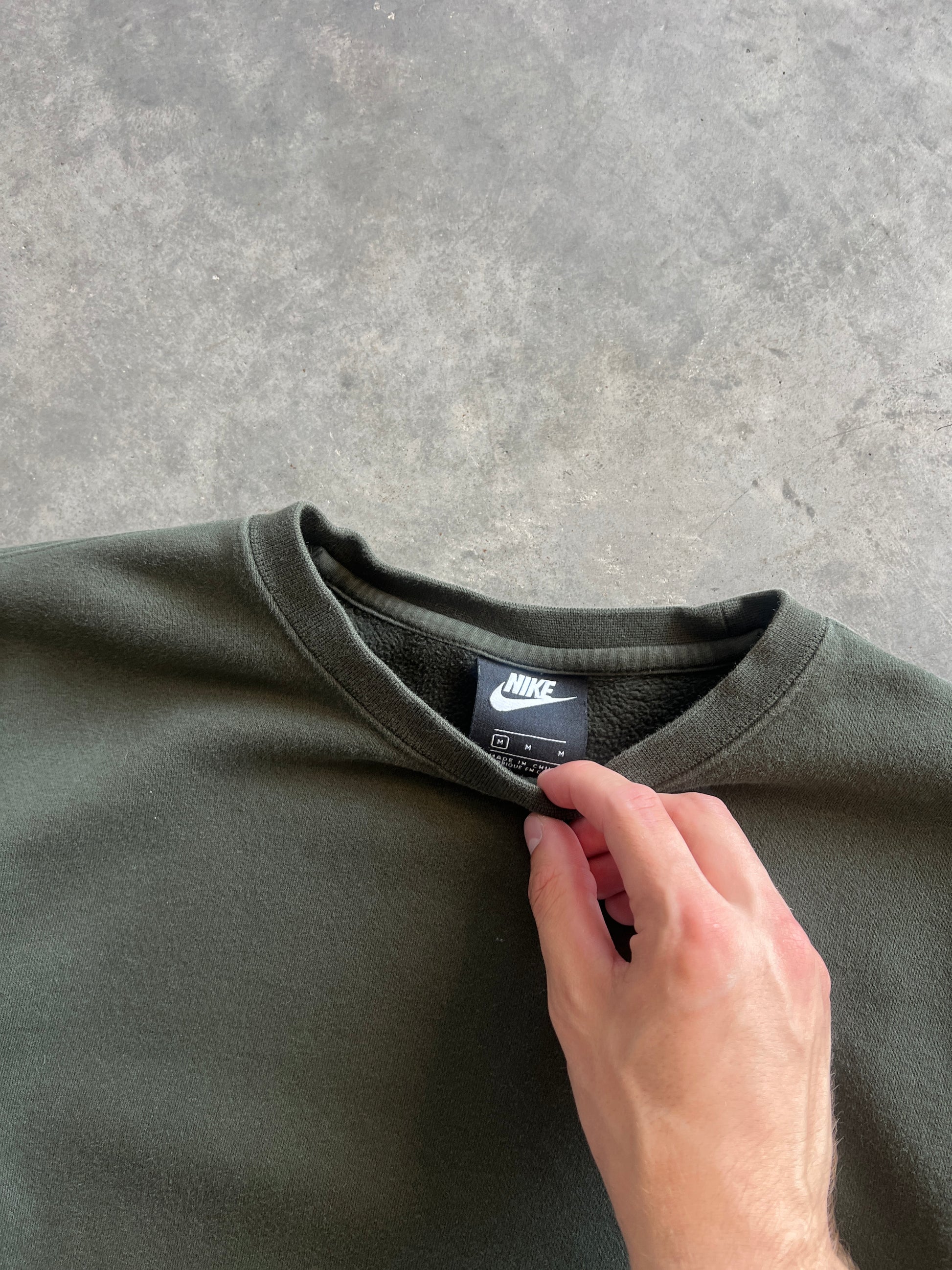 Vintage Dark Green Nike Spellout Crew - M