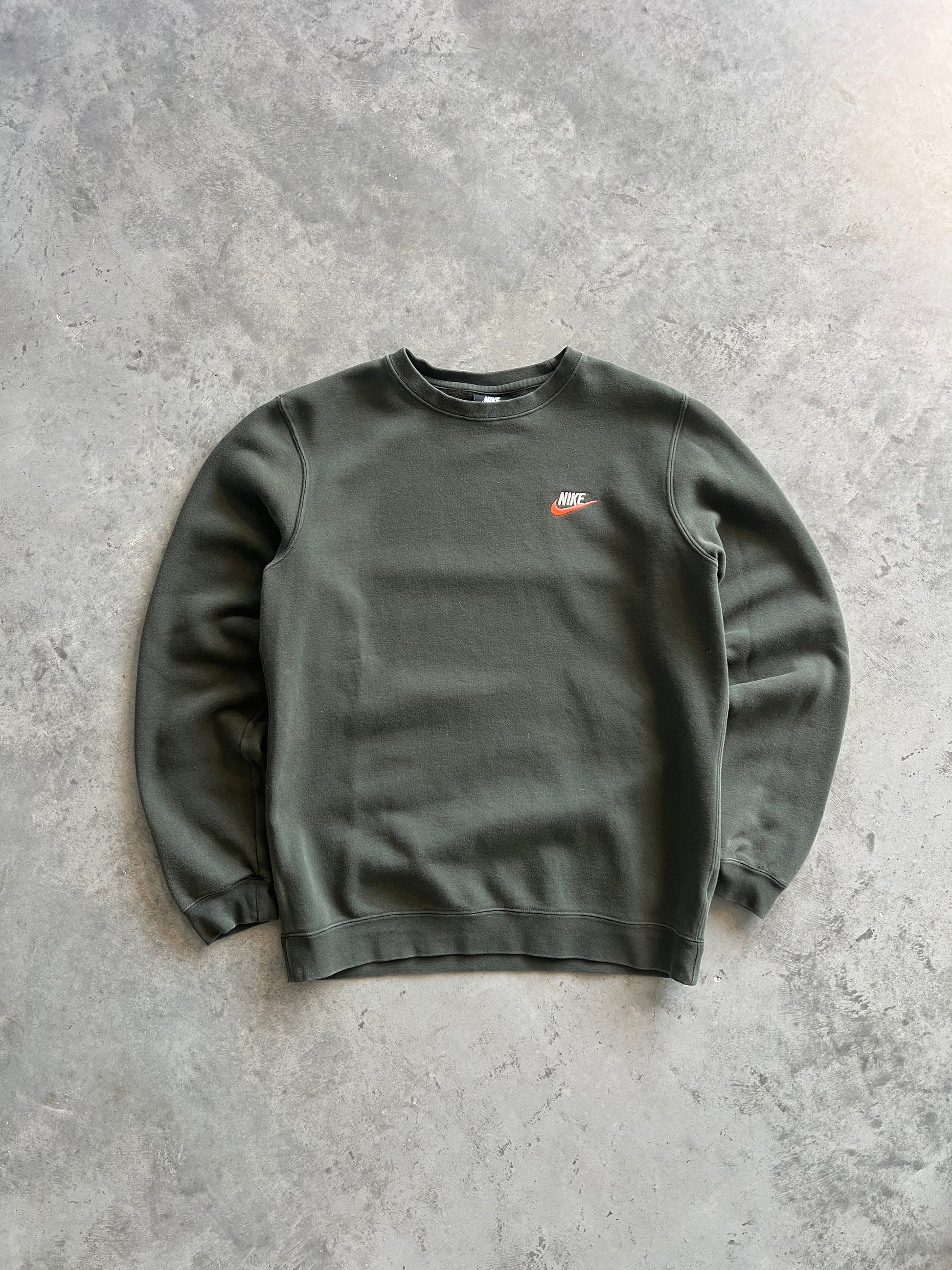 Vintage Dark Green Nike Spellout Crew - M