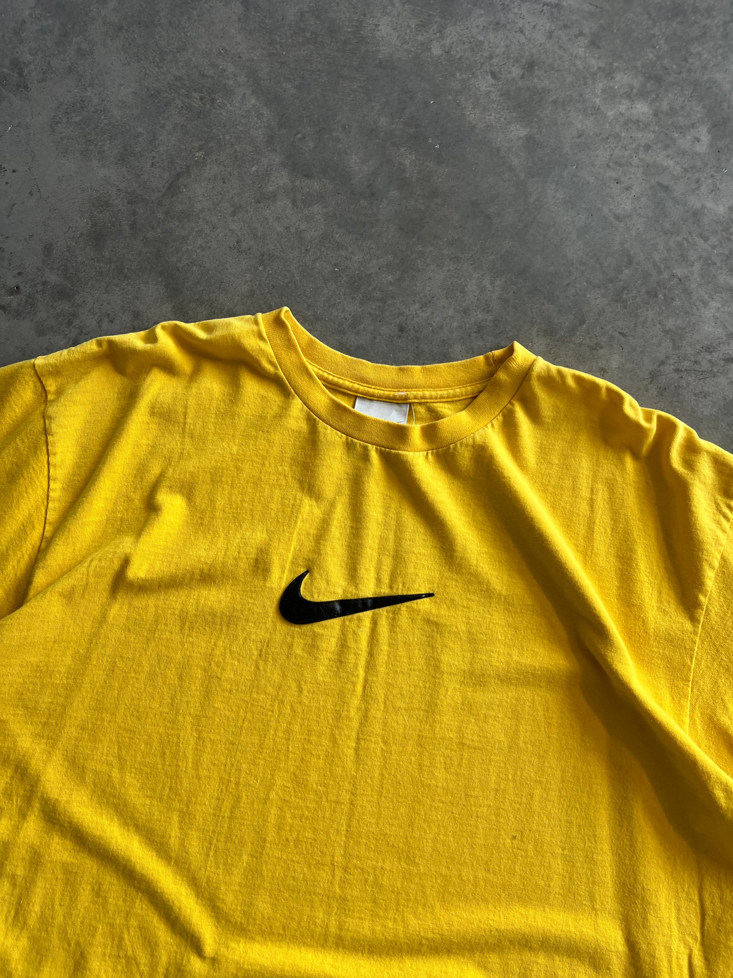 Vintage Yellow Nike Swoosh Shirt - L