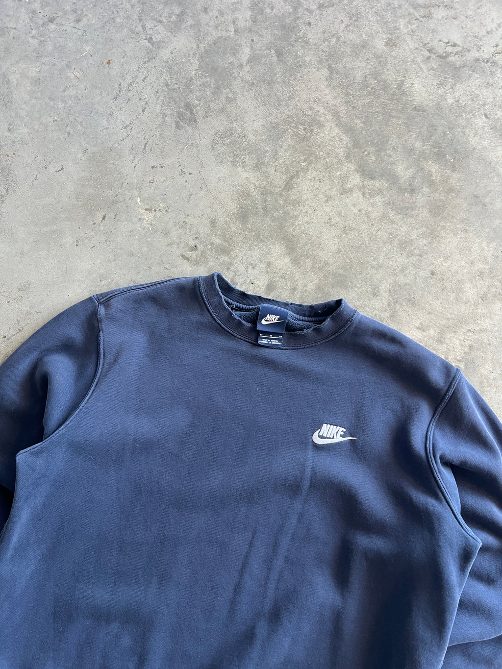 Vintage Navy Blue Nike Spellout Crew - M