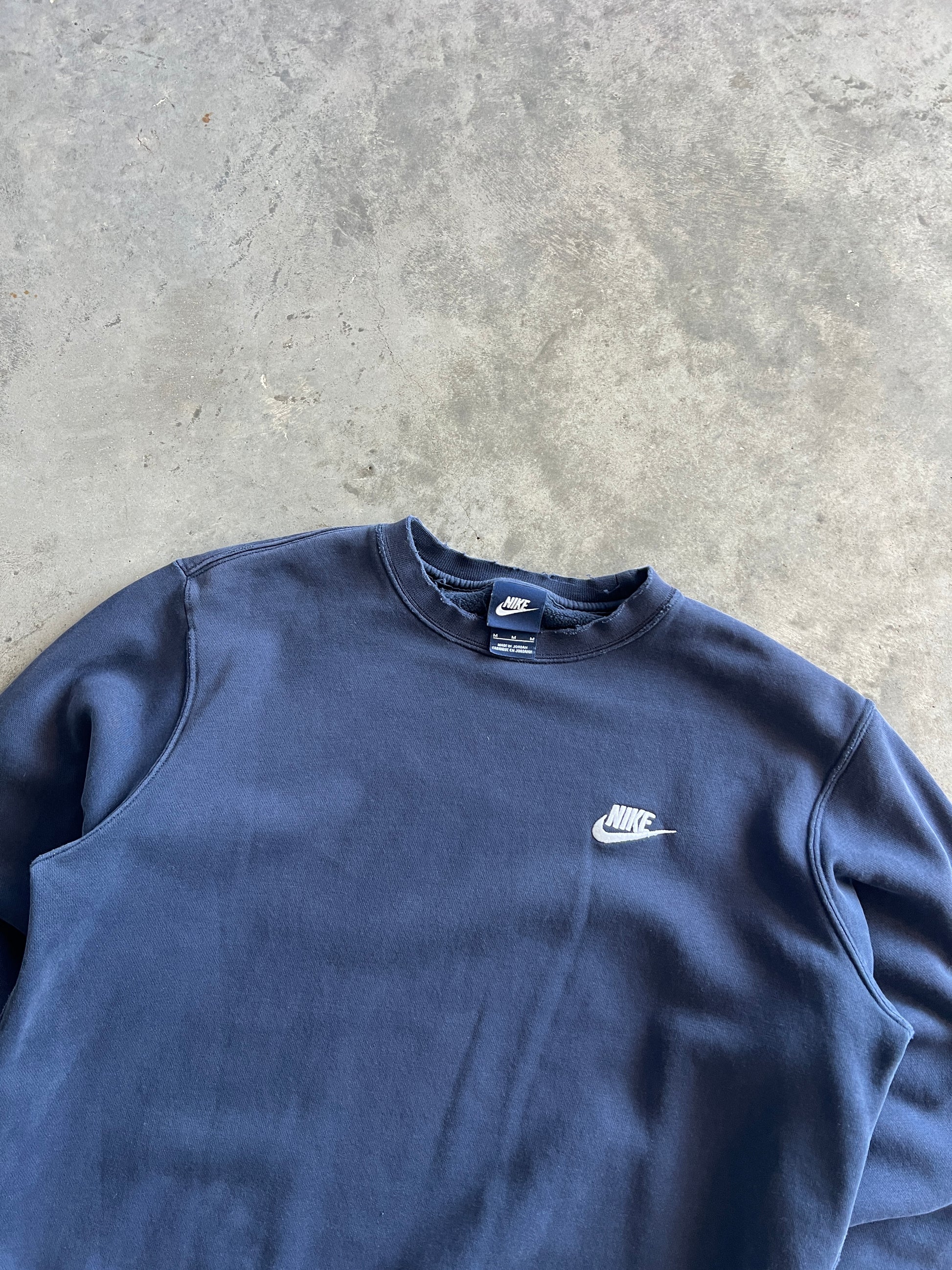 Vintage Navy Blue Nike Spellout Crew - M