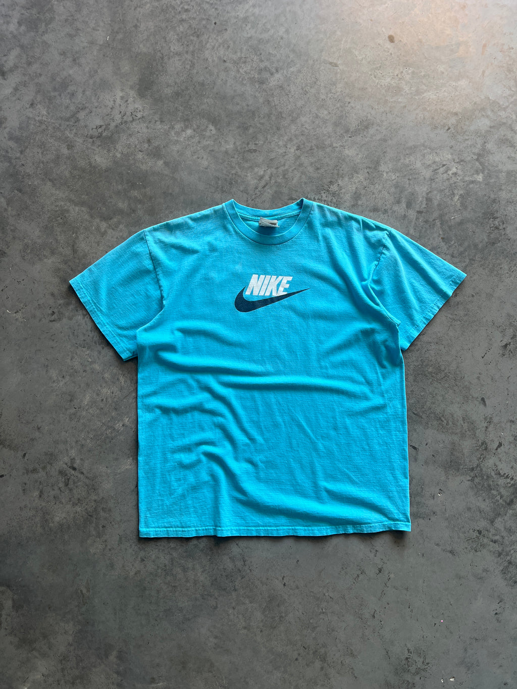 Vintage Baby Blue Nike Spellout Shirt - XL