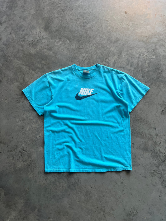 Vintage Baby Blue Nike Spellout Shirt - XL