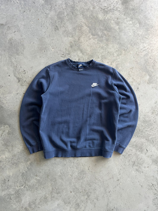 Vintage Navy Blue Nike Spellout Crew - M