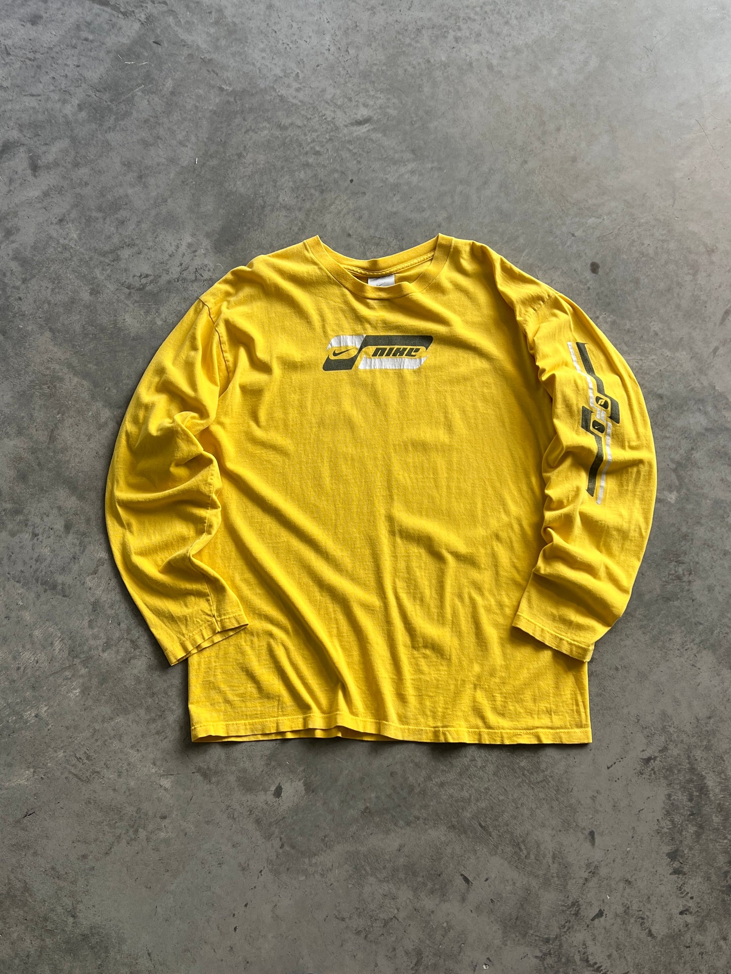 Vintage Yellow Nike Spellout Shirt - L