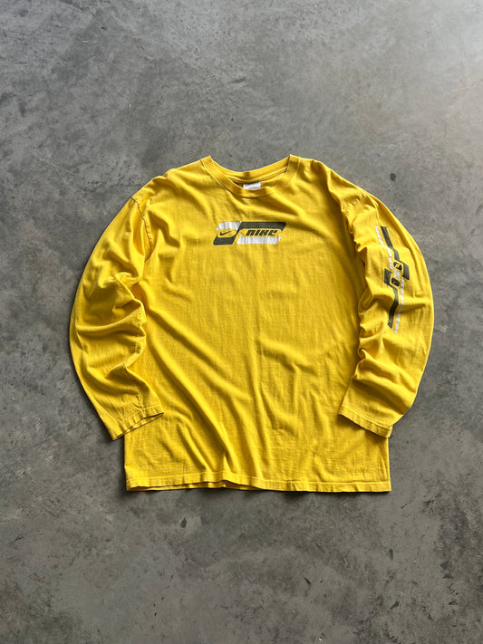 Vintage Yellow Nike Spellout Shirt - L