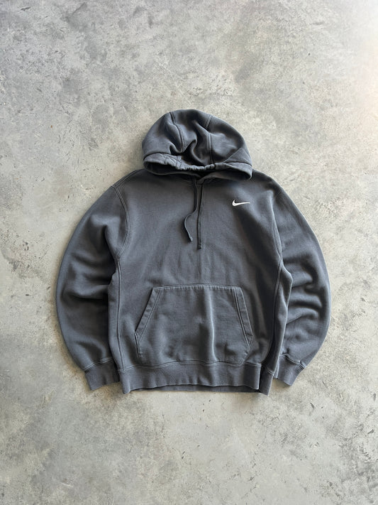 Vintage Dust Grey Nike Swoosh Hoodie - M
