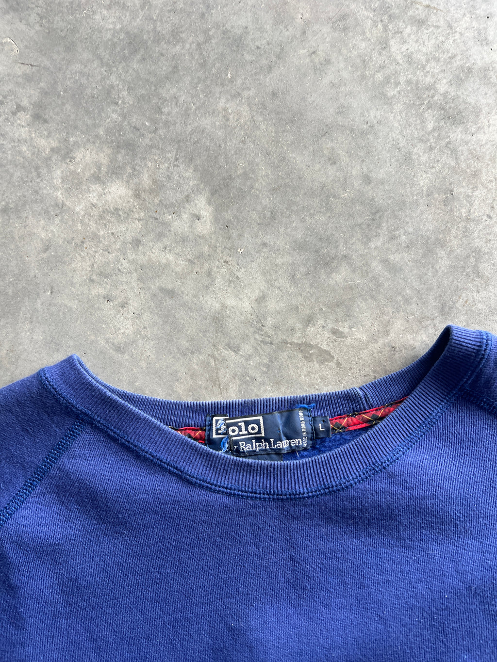 Vintage Faded Blue Polo Crew - XL