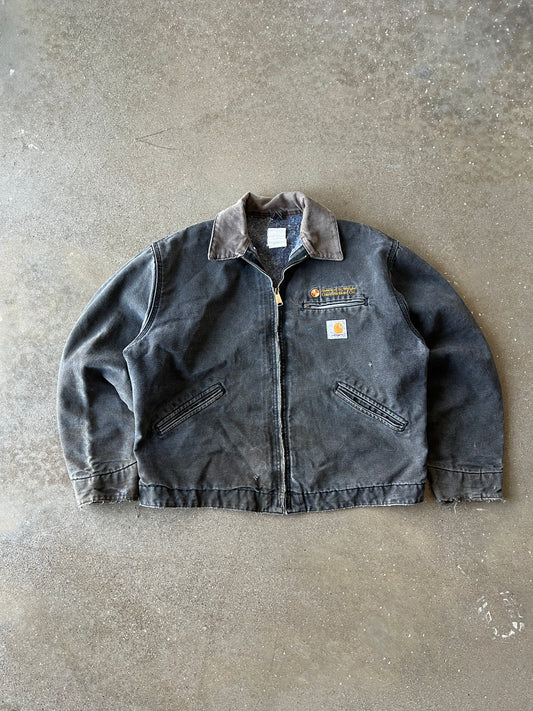 Vintage Faded Black Carhartt Detroit Jacket - XL