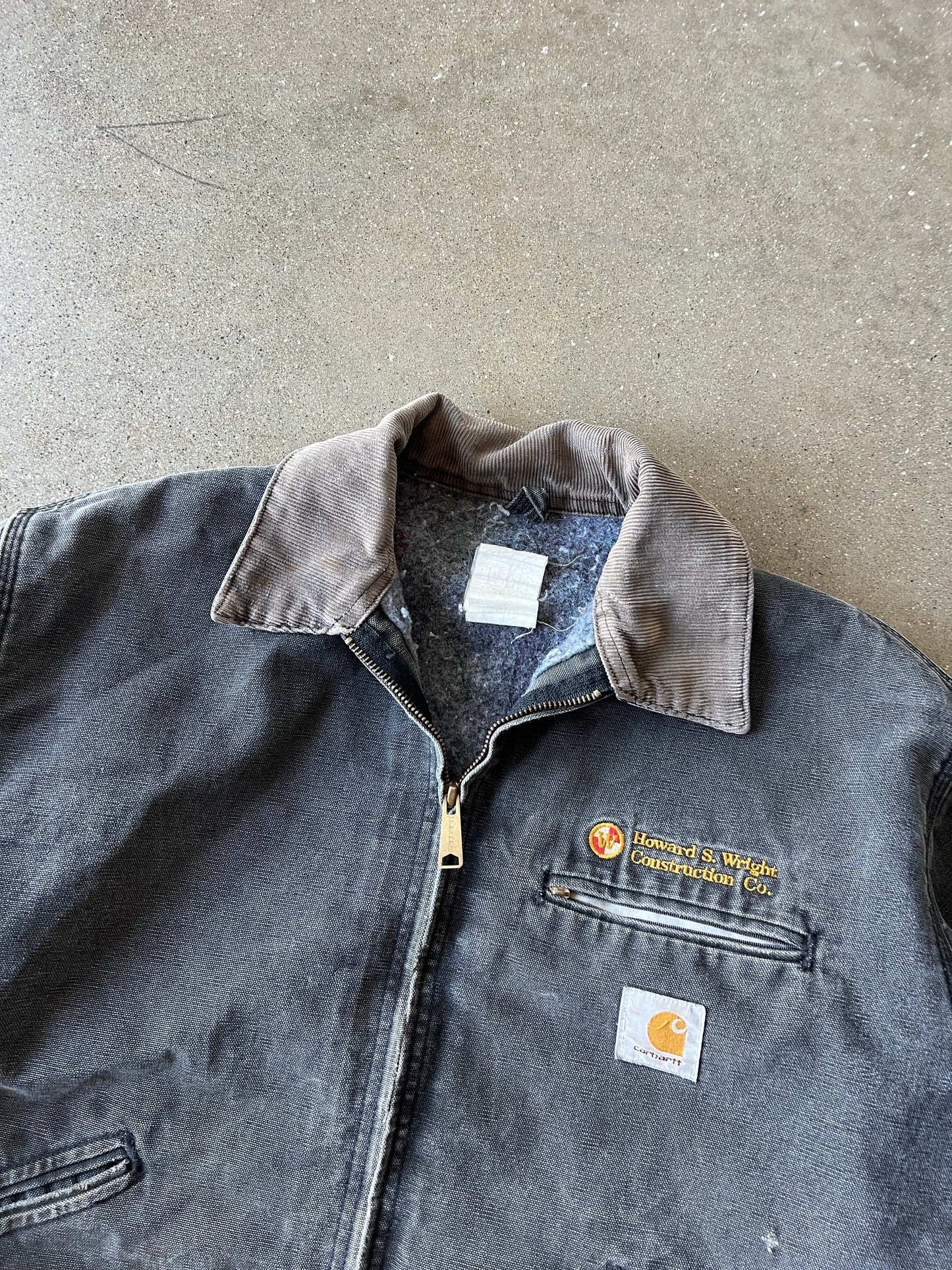 Vintage Faded Black Carhartt Detroit Jacket - XL