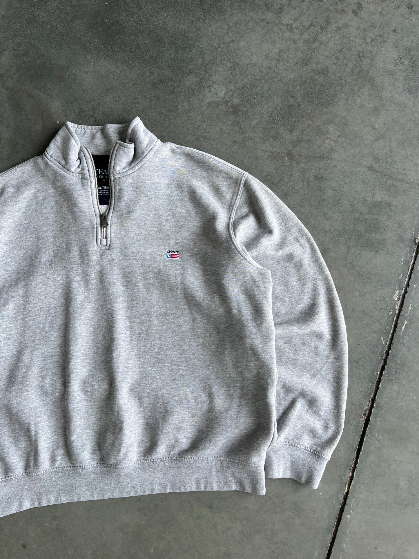 Vintage Grey Chaps Quarter Zip Sweater - XL