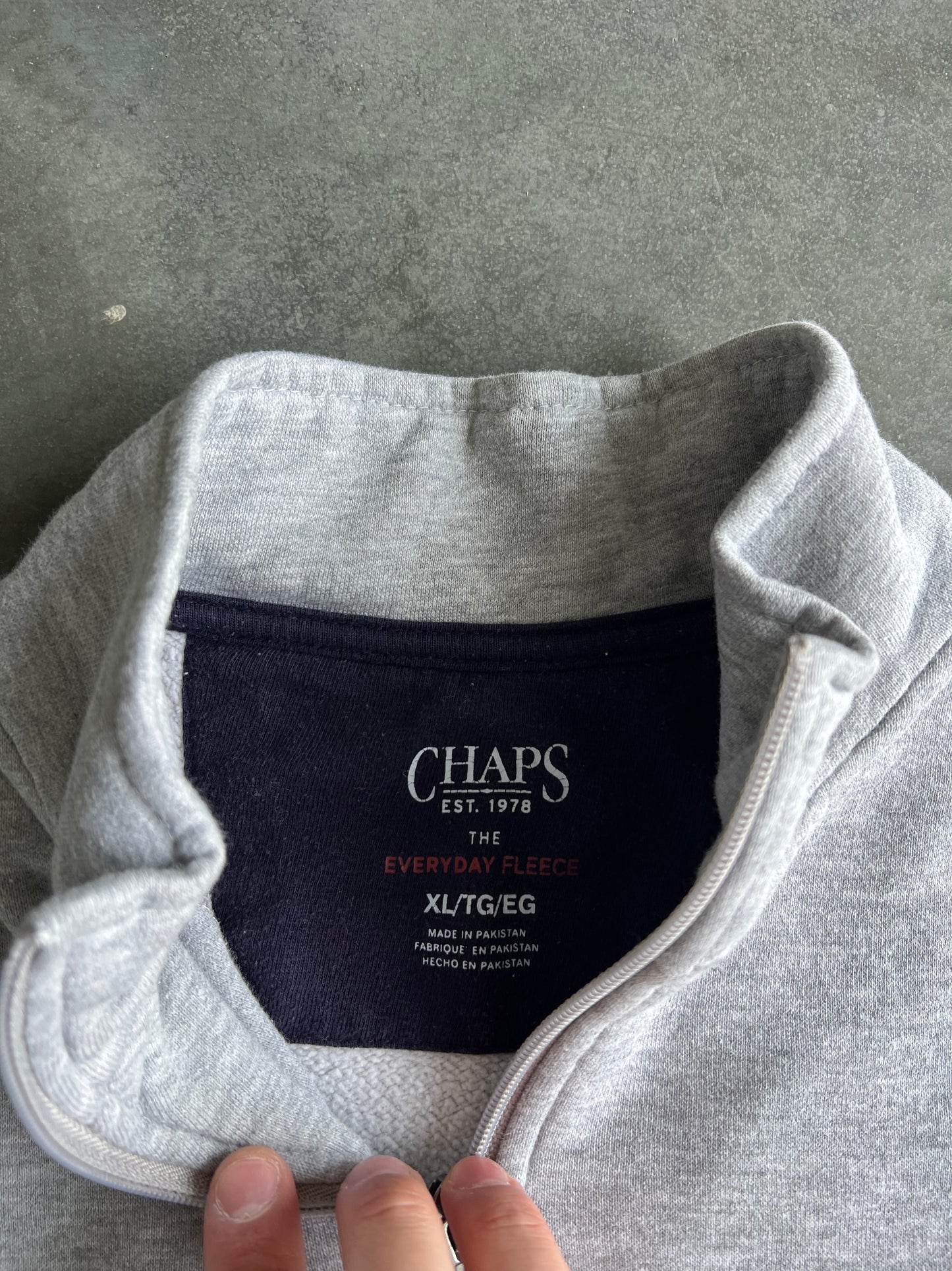 Vintage Grey Chaps Quarter Zip Sweater - XL