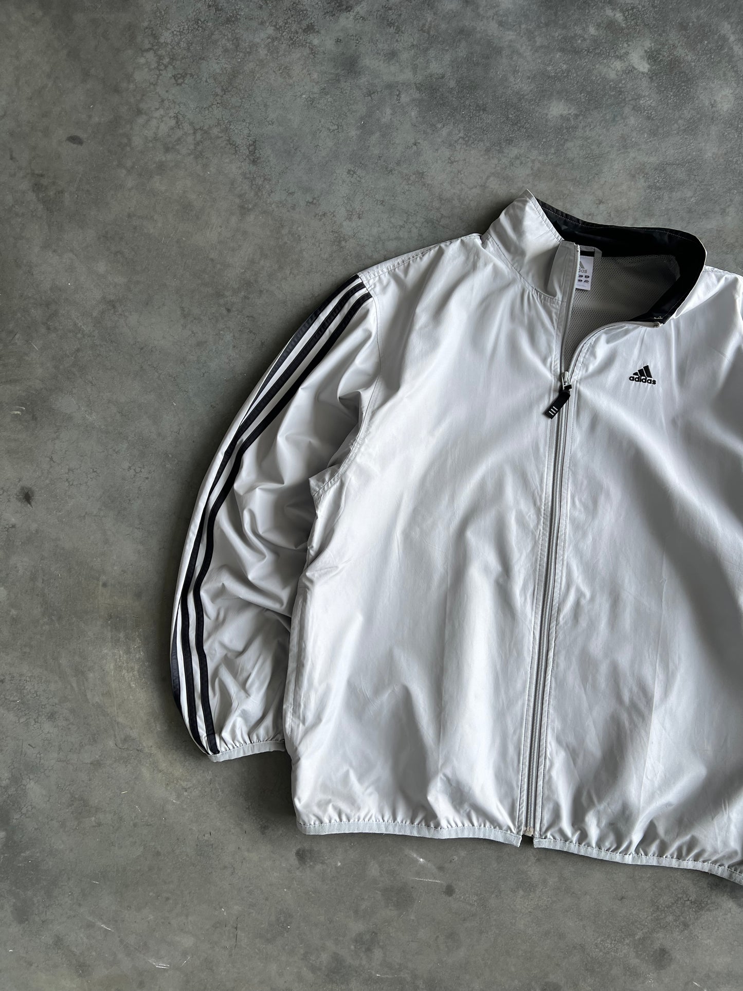 Vintage Grey Adidas Stripped Jacket - XL