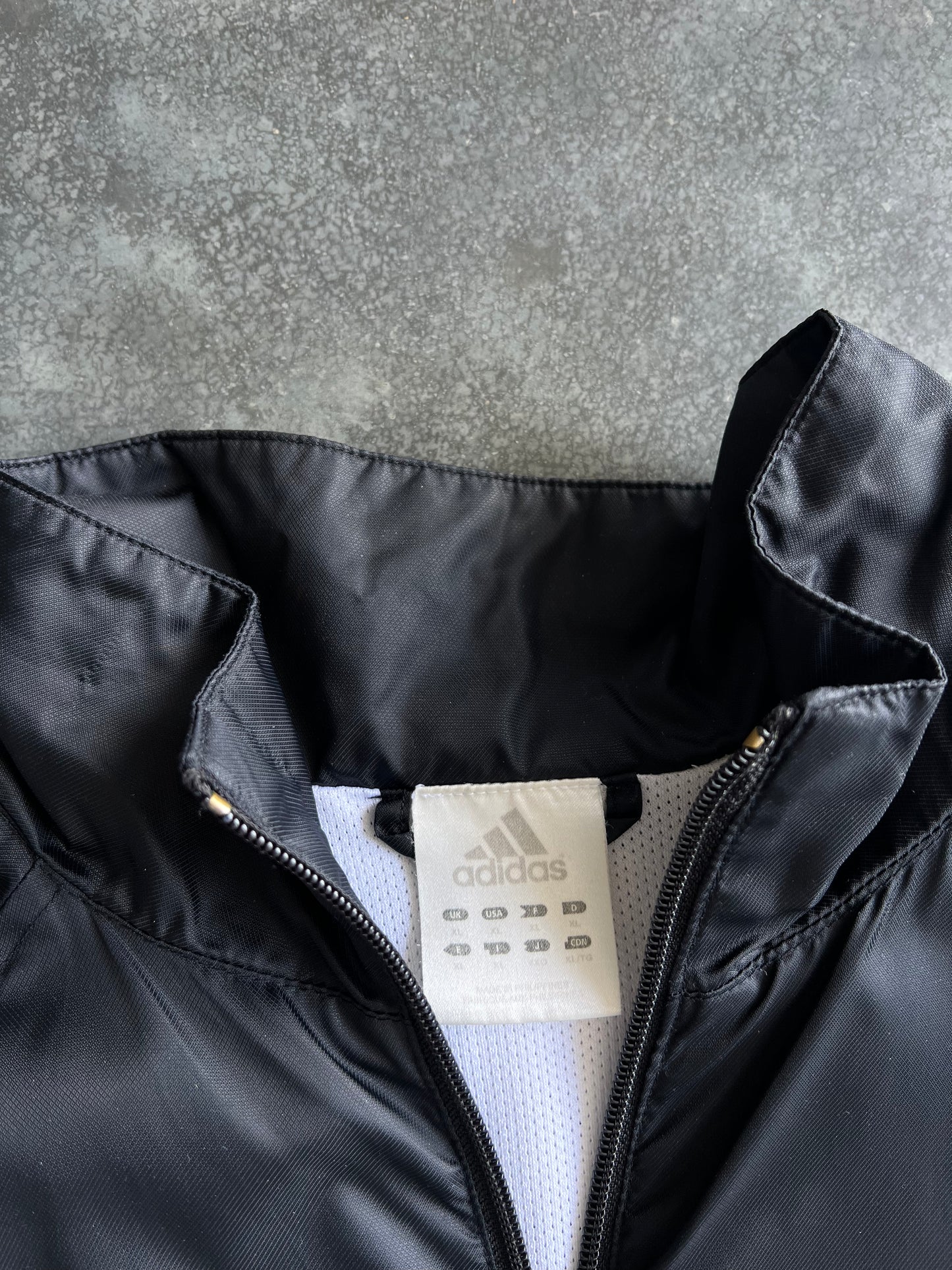 Vintage Black Adidas Stripped Jacket - XL