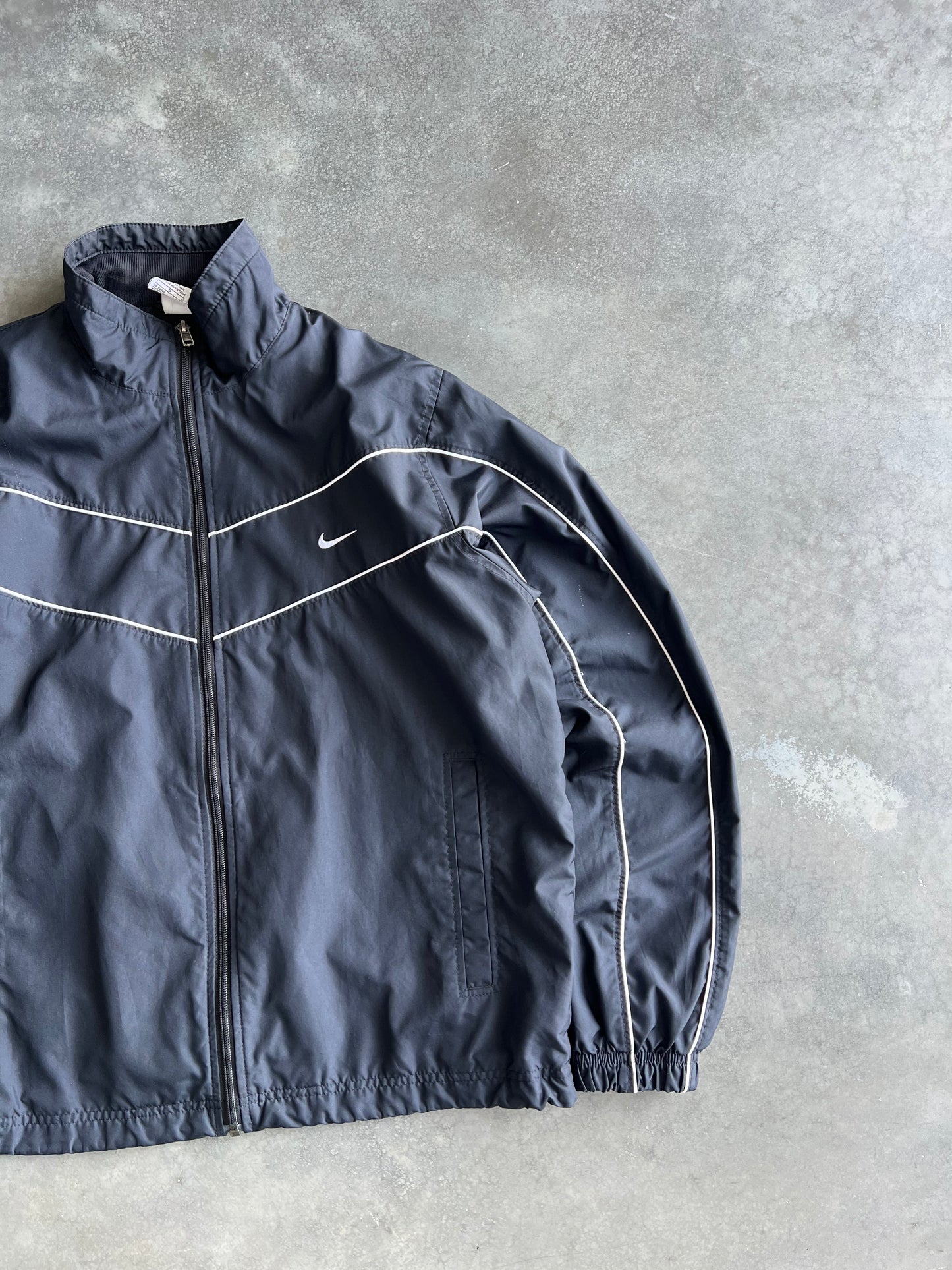 Vintage Black Nike Swoosh Track Jacket - L