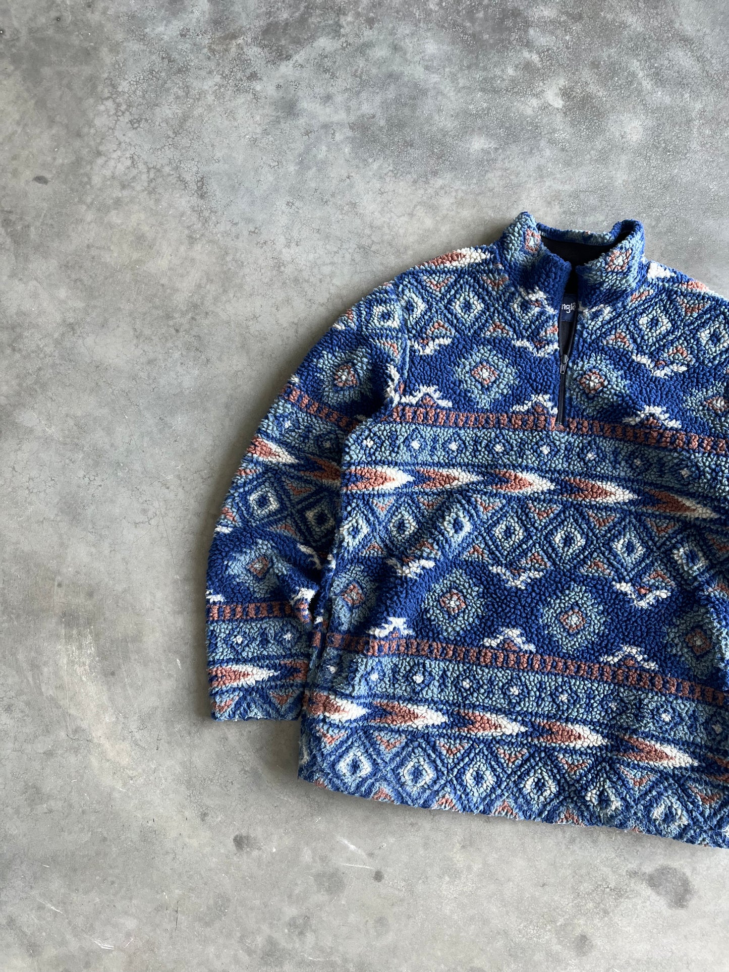Vintage Blue Wooolrich Fleece Zip Up Jacket - M