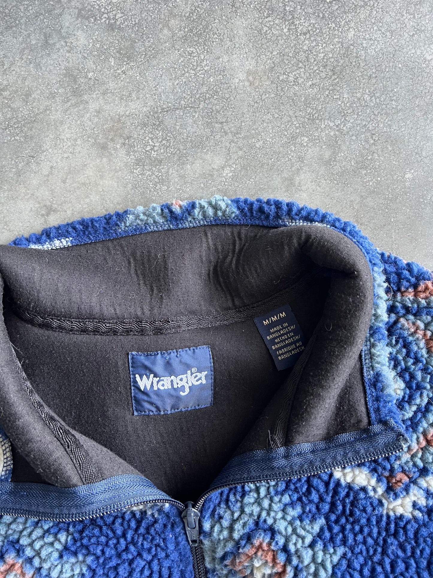 Vintage Blue Wooolrich Fleece Zip Up Jacket - M