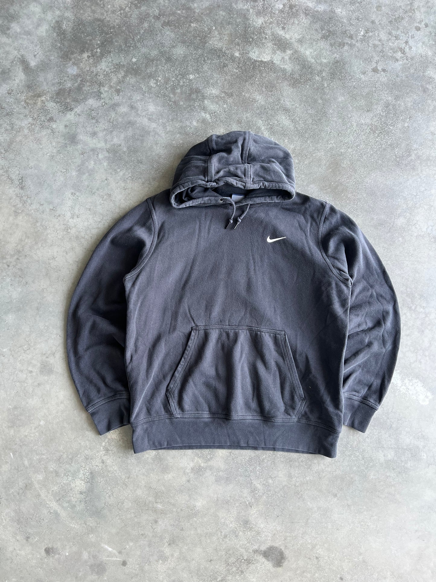 Vintage Black Nike Swoosh Hoodie - XL