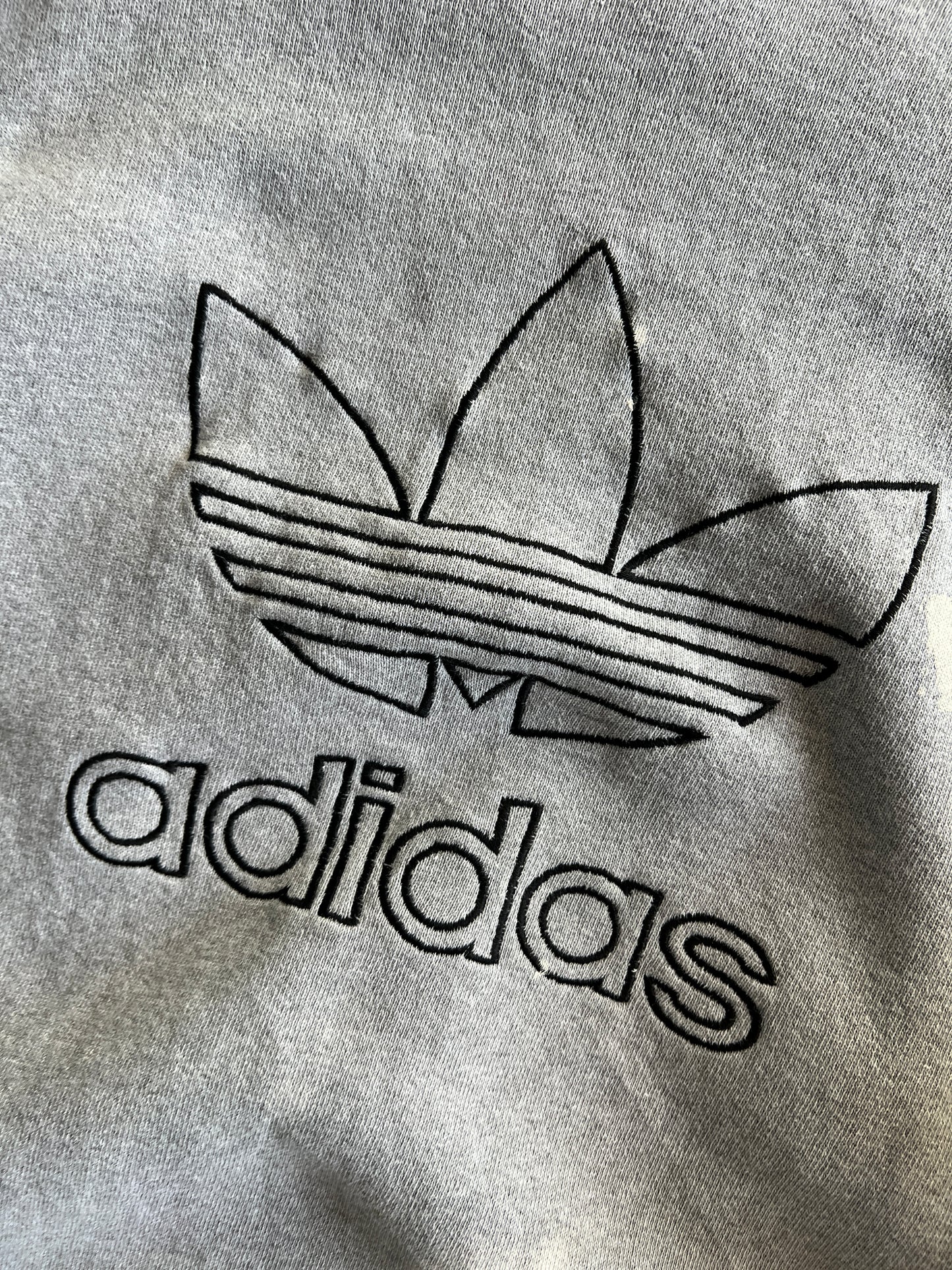 Vintage Grey Oversized Adidas Crew - XL