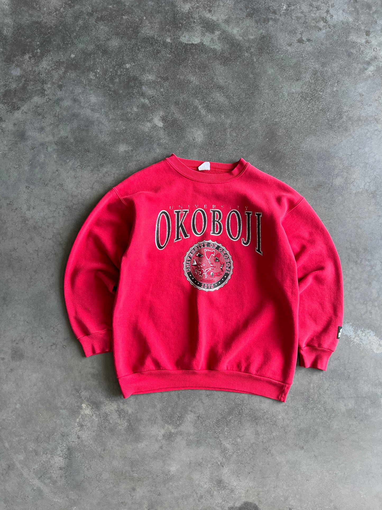 Vintage Red Okoboji University Crew -