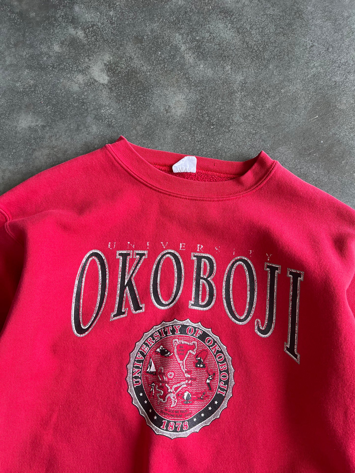 Vintage Red Okoboji University Crew -