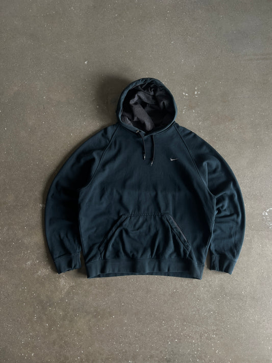 Vintage Black Nike Swoosh Hoodie - L