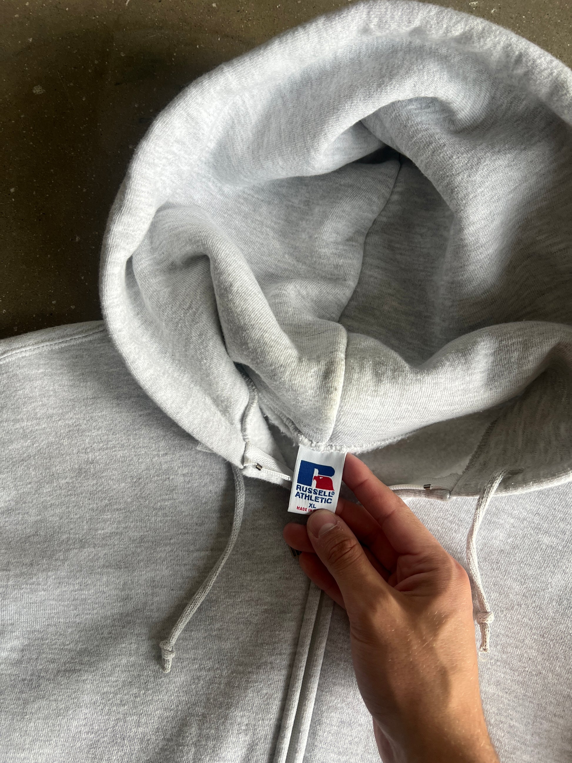 Vintage White Russell Athletic Hoodie - L