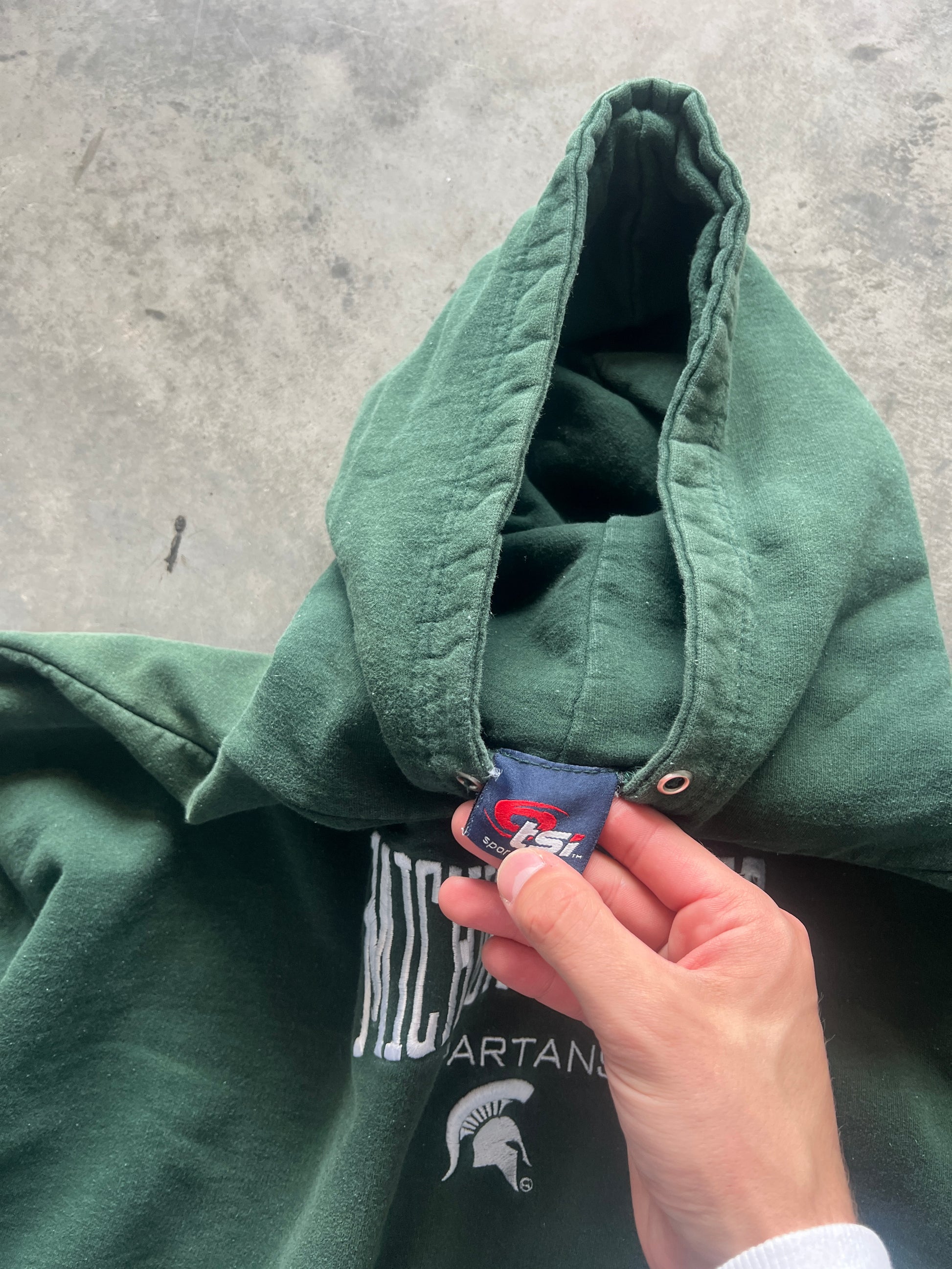 Vintage Green Michigan State Hoodie - XL