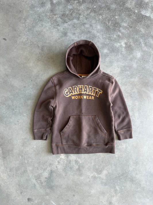 Vintage Brown Carhartt Logo Hoodie - S