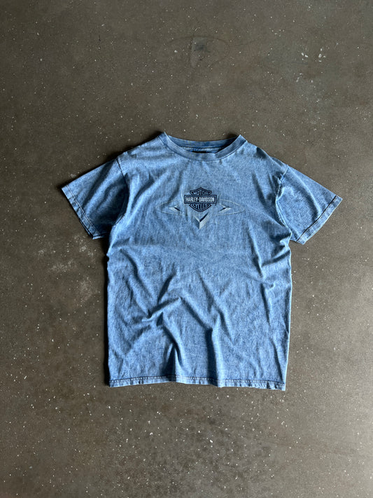 Vintage Sky Blue Harley Davidson Shirt - L