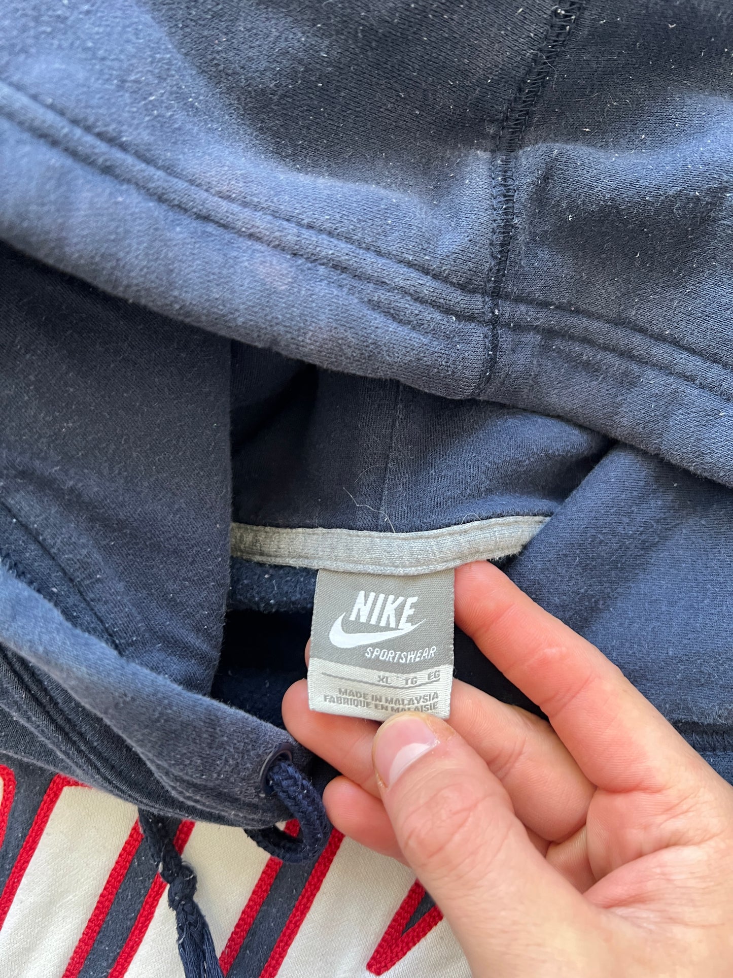 Vintage Navy Blue Nike Hoodie - XL