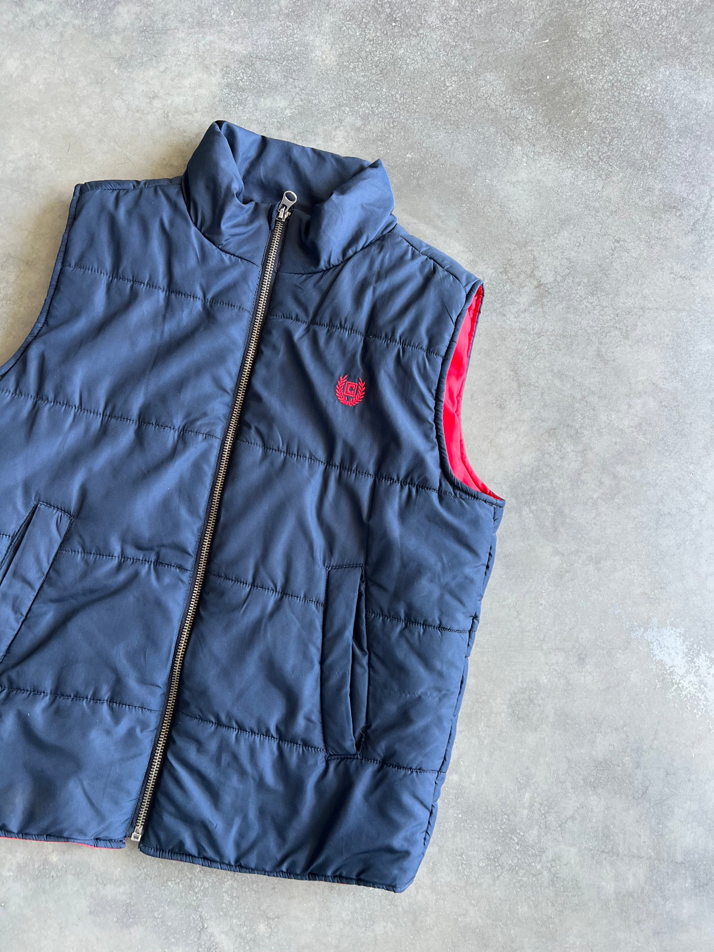 Vintage Navy Blue Chaps Puffer Jacket - M