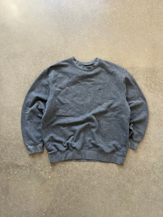 Vintage Grey Nike Swoosh Crew - XL