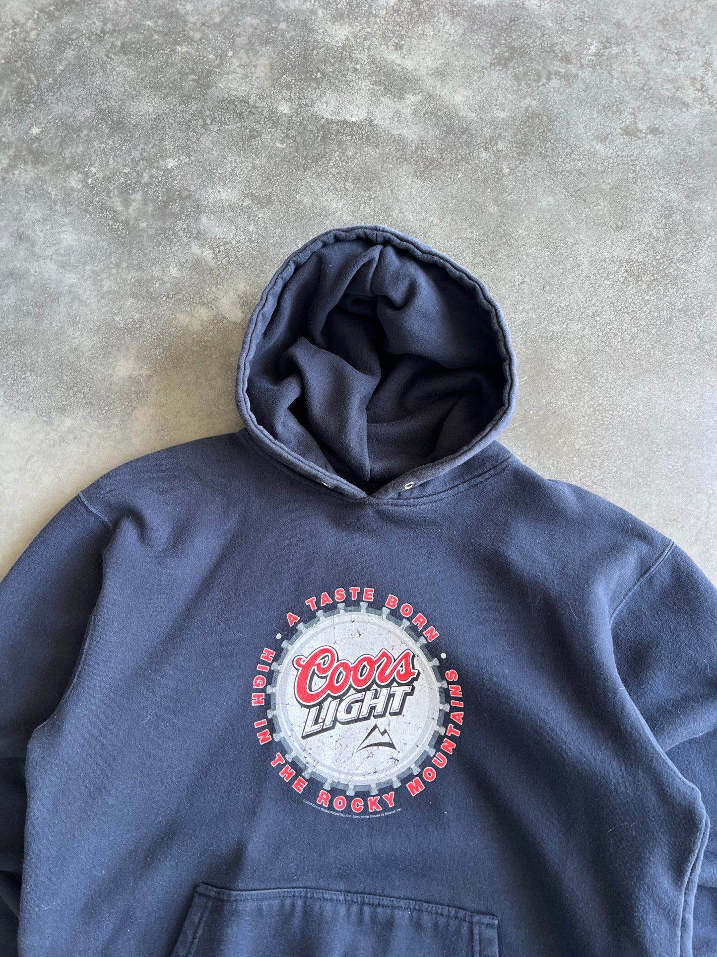 Vintage Navy Blue Coors Light Hoodie - M
