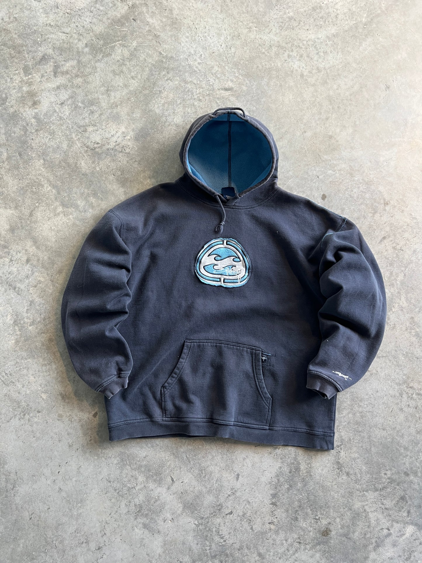 Vintage Blue Y2k Billabong Spellout Hoodie - XXL